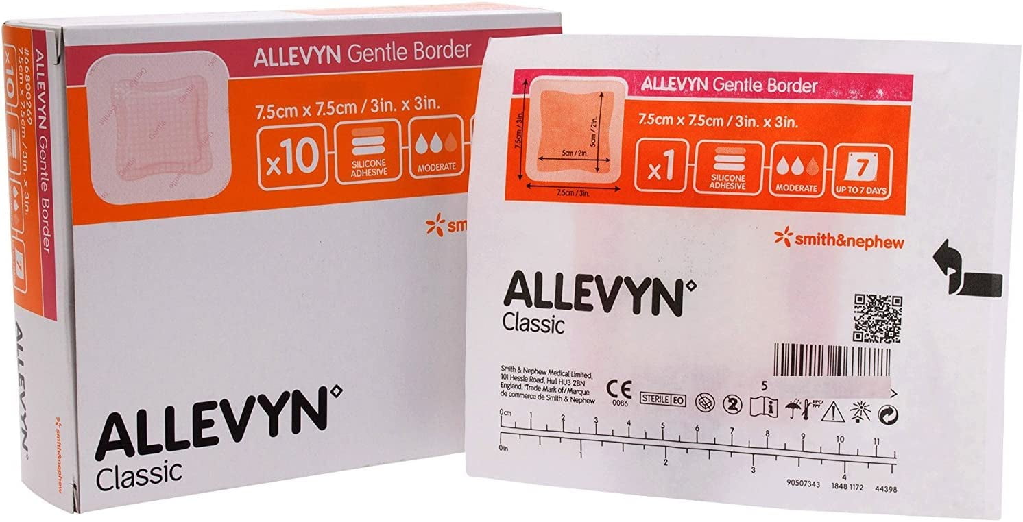 Smith & Nephew 66800276 Allevyn Gentle Border 3 in. x 3 in. (Case of 40)