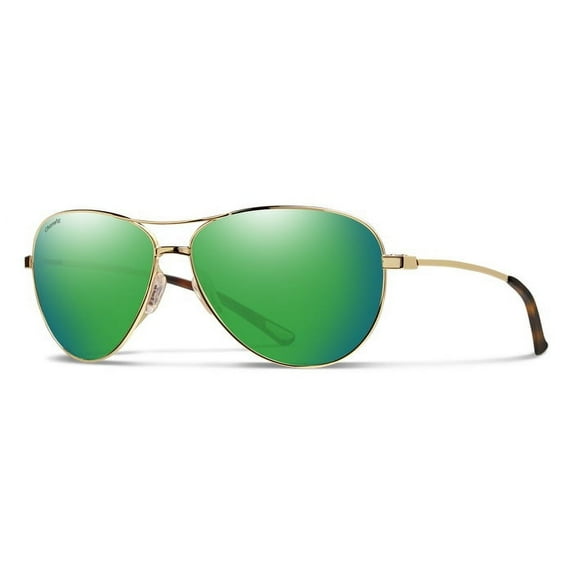 Smith Optics Langley Sunglasses - Gold; ChromaPop Polarized Green Mirror