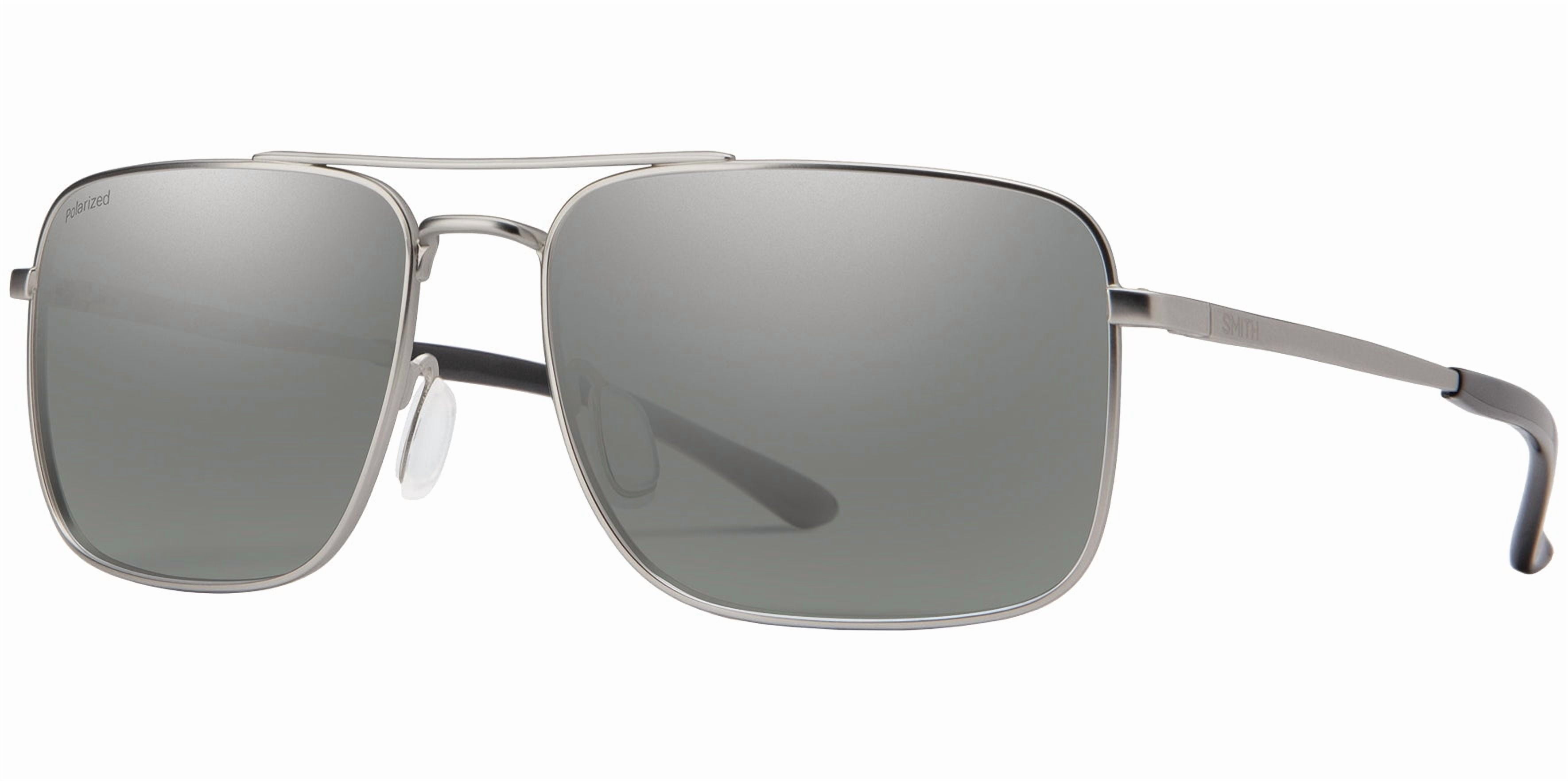 Smith Optics Outcome Polarized Men's Matte Silver-Tone Navigator Sunglasses