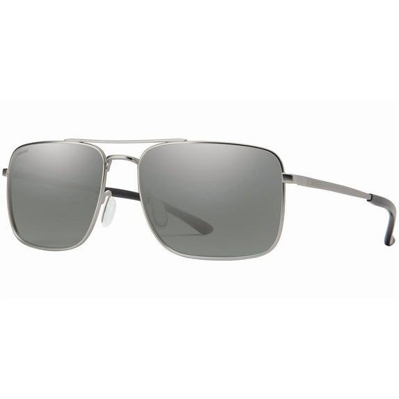 Smith Optics Outcome Polarized Men's Matte Silver-Tone Navigator Sunglasses