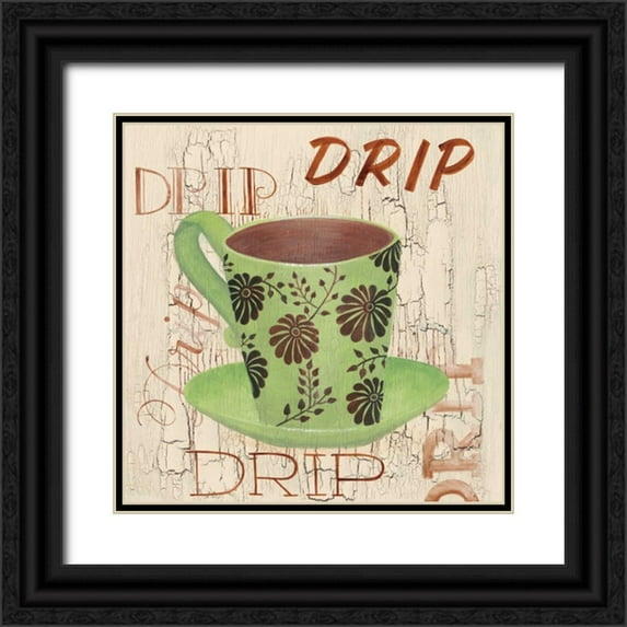 Smith, Pamela 15x15 Black Ornate Wood Framed with Double Matting Museum Art Print Titled - Morning Coffee I