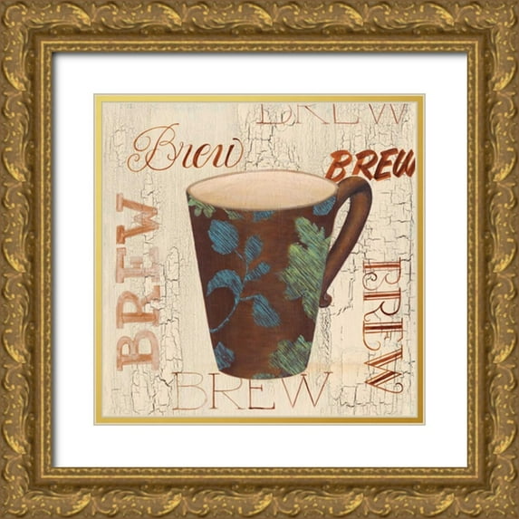 Smith, Pamela 26x26 Gold Ornate Wood Framed with Double Matting Museum Art Print Titled - Morning Coffee IV