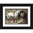 thumbnail image 1 of Smith, Rae 24x17 Black Ornate Wood Framed with Double Matting Museum Art Print Titled - The Jockeys prayer, 1 of 4