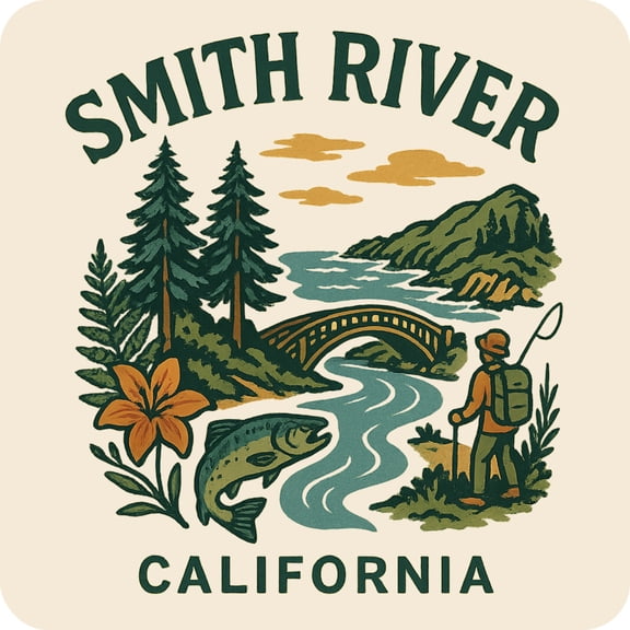 Smith River California Keepsakes Souvenir Vinyl Sticker – Destination Travel Keepsake Collectible (3-Inches Wide)