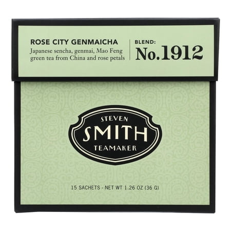 Steven Smith Teamaker 235048 Rose City Genmaicha Green Tea 15 bags