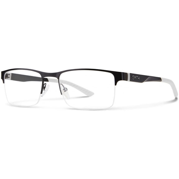 Smith Watts Full Rim Rectangular Matte Black White Eyeglasses