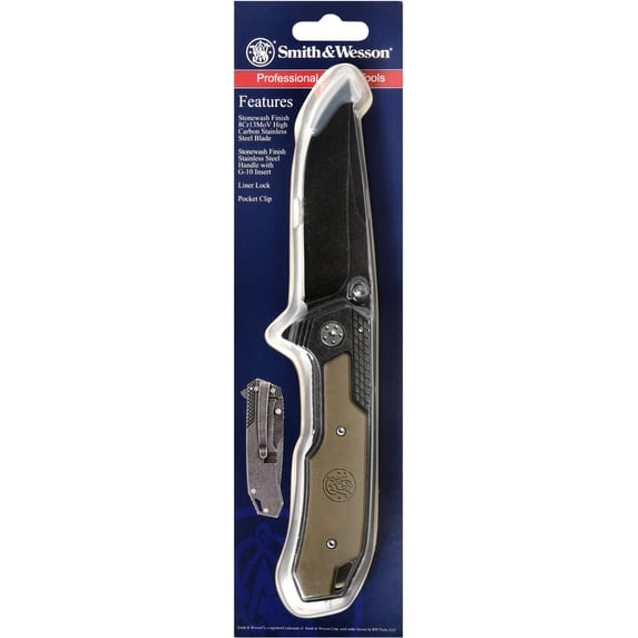 Smith & Wesson 3.55" Stonewash Folding Knife, SW609CP