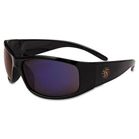 Elite™ Safety Glasses, Blue Mirror Polycarbonate Lens, Mirror, Black, Nylon