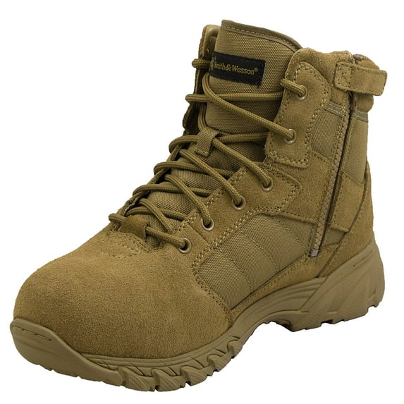Smith & Wesson® Footwear Breach 2.0 Men's Tactical Side-Zip Boots - 6" Coyote, 12.5 Regular