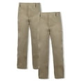 thumbnail image 1 of Smith's American Boys' 2-Pack Flat Front School Uniform Pants - khaki, 12 (Big Boys), 1 of 5