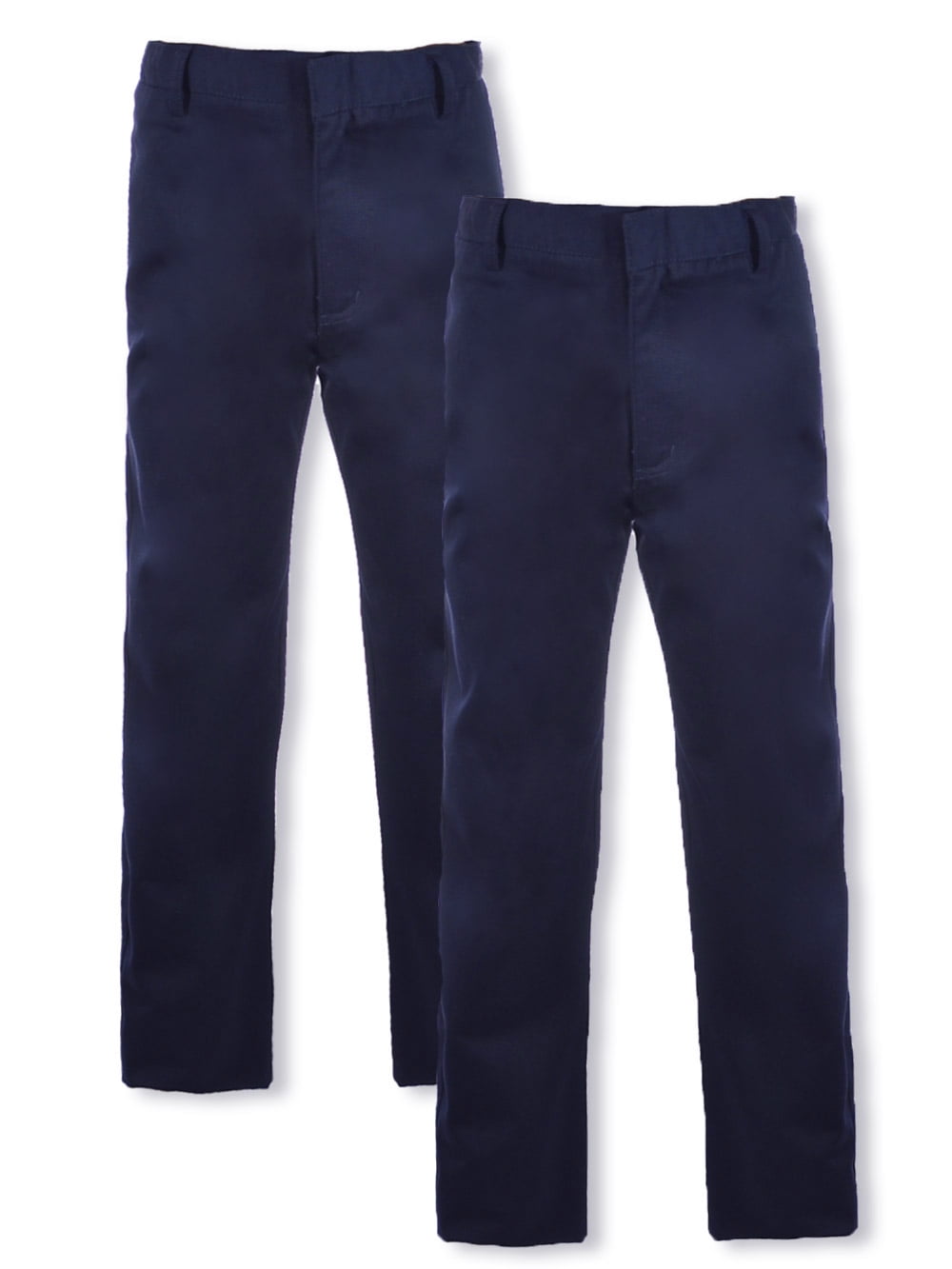 Lilgiuy Little Boys School Uniform Pants Fashion Solid Color Stretch  Elastic Adjustable Waist Slim Fit Suit Pants for School Blue (18-24 Months)  