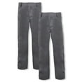 thumbnail image 1 of Smith's American Boys' 2-Pack Flat Front School Uniform Pants - gray, 4 (Little Boys), 1 of 5