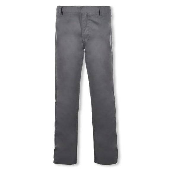 Smith's American Boys' Flat Front Twill Dress/School Pants - gray, 12 (Big Boys)
