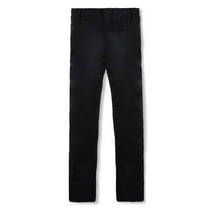 Smith's American Boys' Flat Front Twill Uniform / Dress Pants - black, 8 (Big Boys)