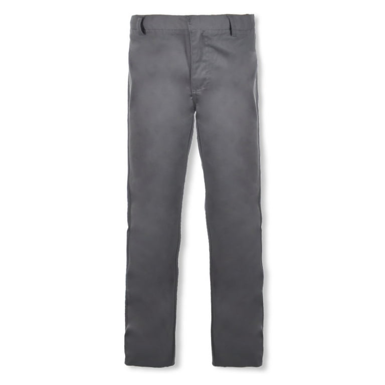 Smith's American Boys' Flat Front Twill Uniform / Dress Pants - gray, 10  husky (Big Boys Husky)
