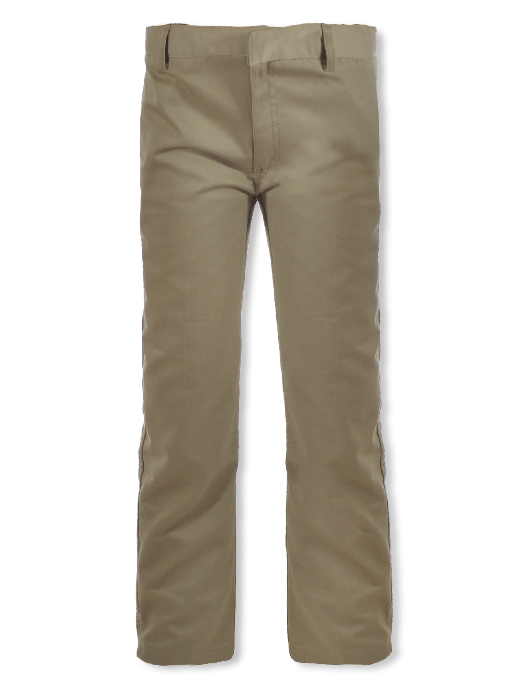Smith s American Boys Flat Front Twill Uniform Pants School Elastic Waist Khaki 18 Husky Walmart