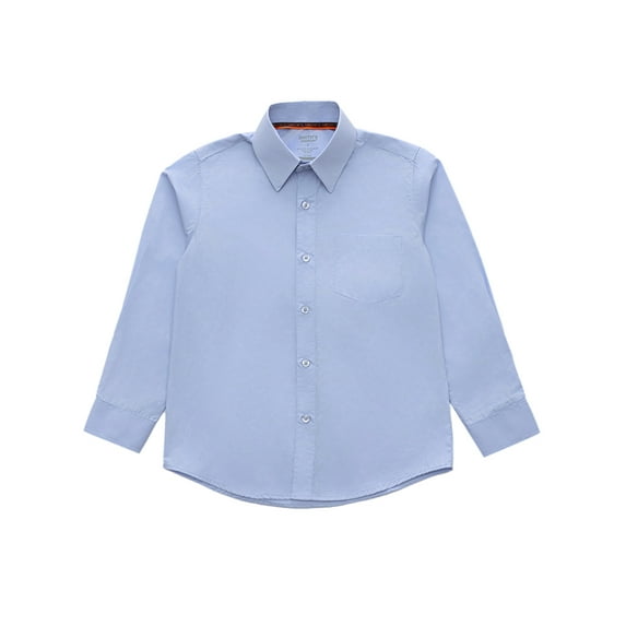 Smith's American Boys' L/S Button-Up Shirt - blue, 12 husky (Big Boys Husky)