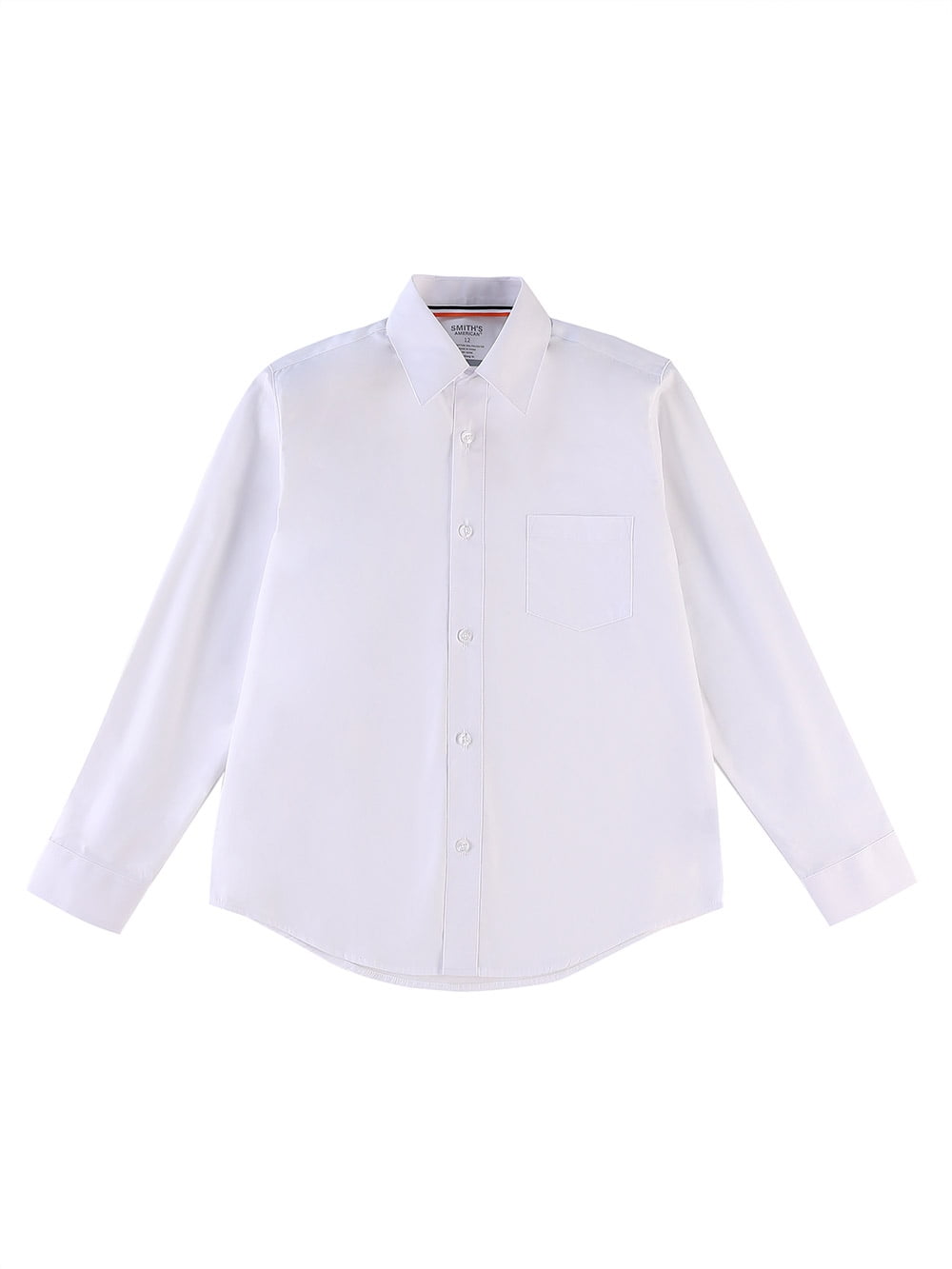 Smith's American Boys' L/S Button-Up Shirt - white, 16 husky (Big Boys ...