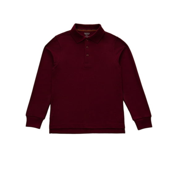 Smith's American Boys' Long Sleeve Pique Polo Color: burgundy Size: 14 - 16