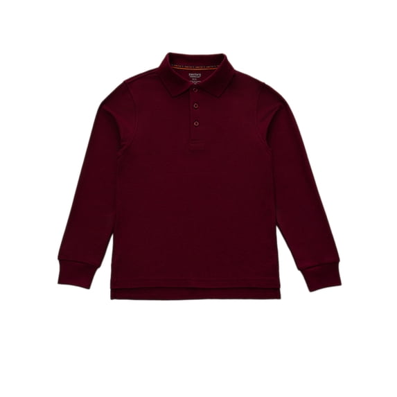 Smith's American Boys' Long Sleeve Pique Polo Color: burgundy Size: 8