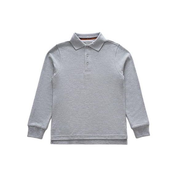 Smith's American Boys' Long Sleeve Pique Polo Color: gray Size: 4 - 5