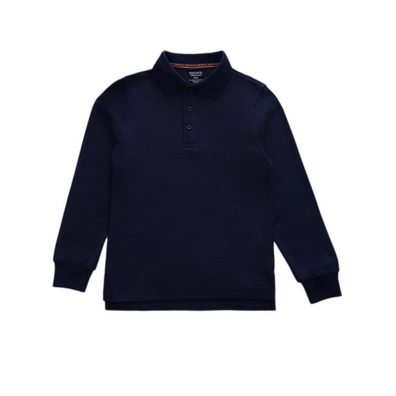 Smith's American Boys' Long Sleeve Pique Polo Color: navy Size: 14 - 16