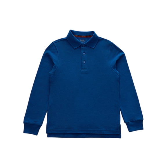 Smith's American Boys' Long Sleeve Pique Polo Color: royal blue Size: 14 - 16