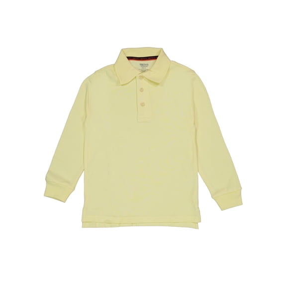 Smith's American Boys' Long Sleeve Interlock Polo Shirt Color: yellow Size: 6 - 7