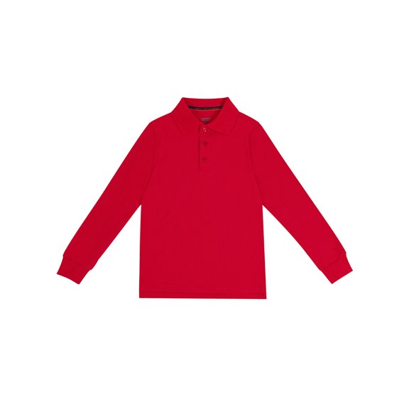 Smith's American Boys' Long Sleeve Pique Polo Color: red Size: 14 - 16