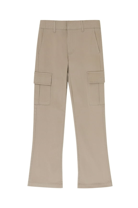 Girls' Flared Cargo Pants Color: khaki Size: 16
