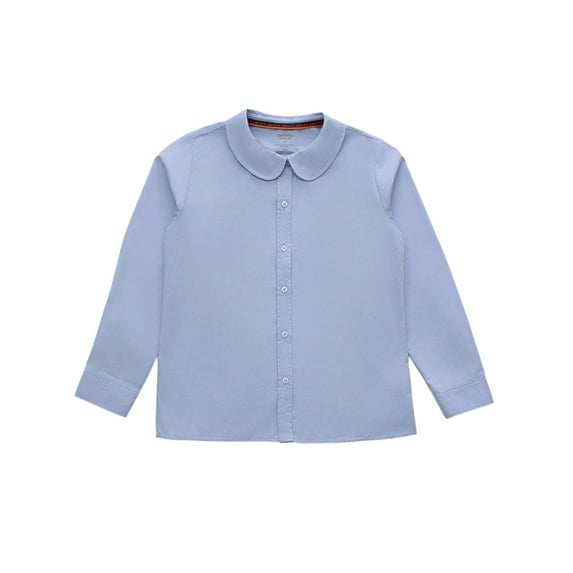 Smith's American Girls' L/S Button-Up Shirt Color: blue Size: 7