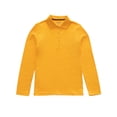 thumbnail image 1 of Smith's American Girls' Picot Trim Long-Sleeve Polo Shirt Color: gold Size: 14 - 16, 1 of 4
