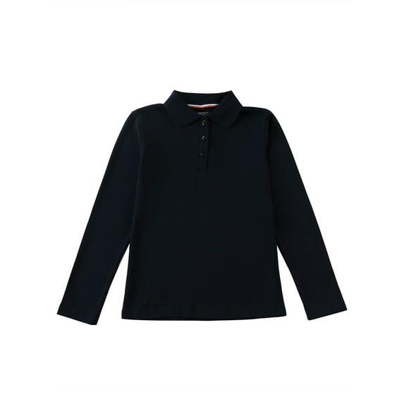 Smith's American Girls' L/S Polo Shirt - navy, 4 - 5 (Little Girls)