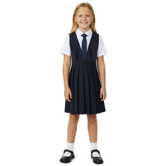 Smith's American Girls' Pleated B-Neck Jumper Color: navy Size: 8