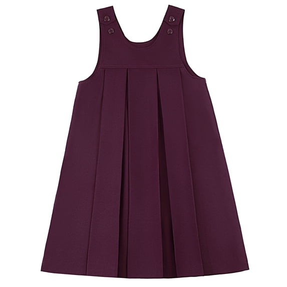 Smith's American Girls' Pleated Crossover Jumper Dress Color: burgundy Size: 4t