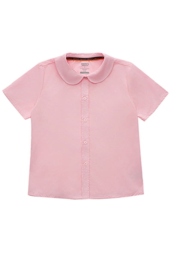 Girls' S/S Button-Up Shirt Color: pink Size: 12