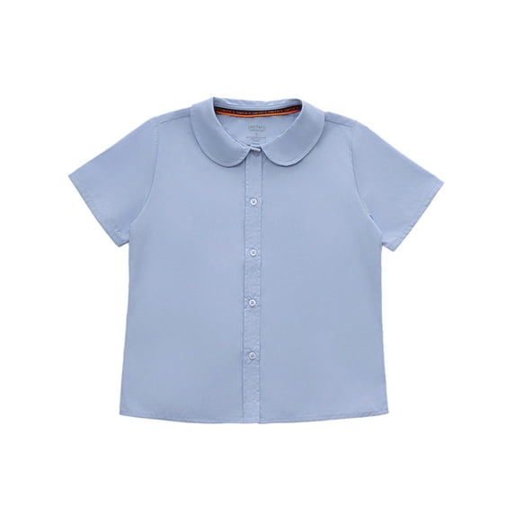Smith's American Girls' S/S Button-Up Shirt Color: blue Size: 10