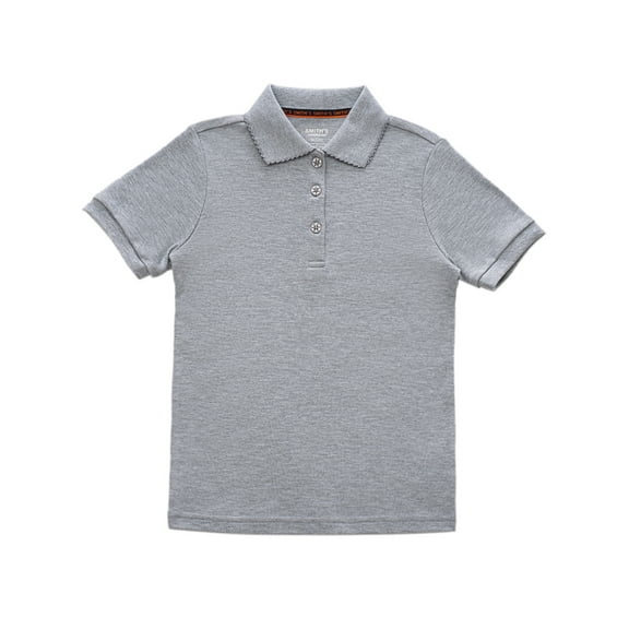 Smith's American Girls' S/S Polo Shirt Color: gray Size: 14 - 16
