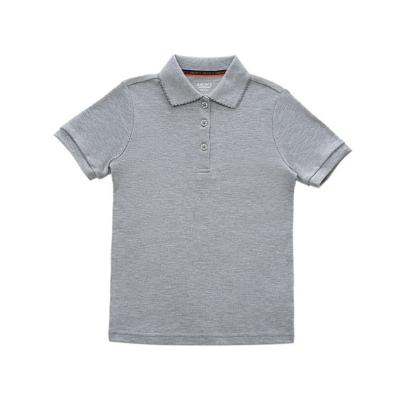 Smith's American Girls' S/S Polo Shirt Color: gray Size: 6 - 6x