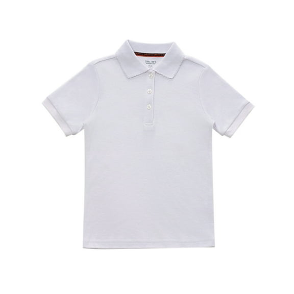 Smith's American Girls' S/S Polo Shirt Color: white Size: 6 - 6x