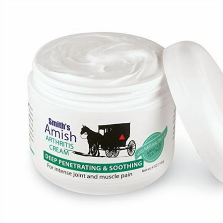 Collections Etc Smith's Amish Arthritis Cream (4 oz) with Botanicals of Arnica, Peppermint, Tea Tree, Rosemary and Eucalyptus