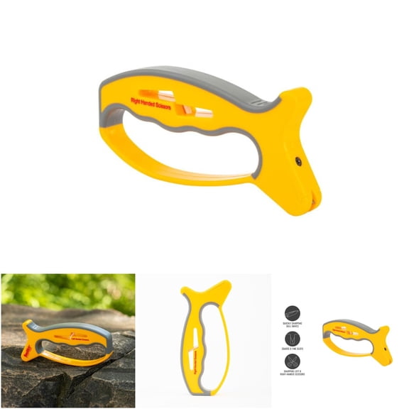 Smith's JIFF V-Sharp Knife & Scissors Sharpener - Coarse Grit, Yellow, Kitchen Utensils