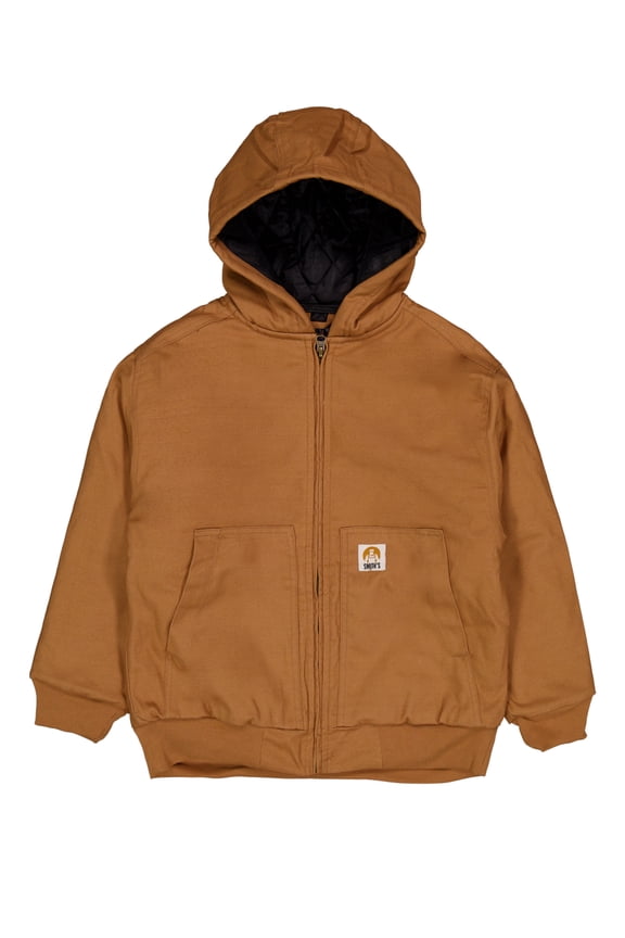 Boys' Canvas Bomber Jacket Color: brown Size: 10 - 12