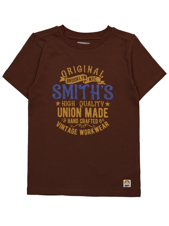 Workwear Boys' Original Vintage T-Shirt Color: brown Size: 8