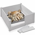thumbnail image 1 of SmithBuilt 48" x 48" x 18" Whelping Box for Dogs and Puppies, Heavy Duty Whelping Pen and Birthing Box with Rails, Gray, 1 of 8