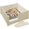 thumbnail image 1 of SmithBuilt 48" x 48" x 18" Whelping Box for Dogs and Puppies, Heavy Duty Whelping Pen and Birthing Box with Rails, Tan, 1 of 8
