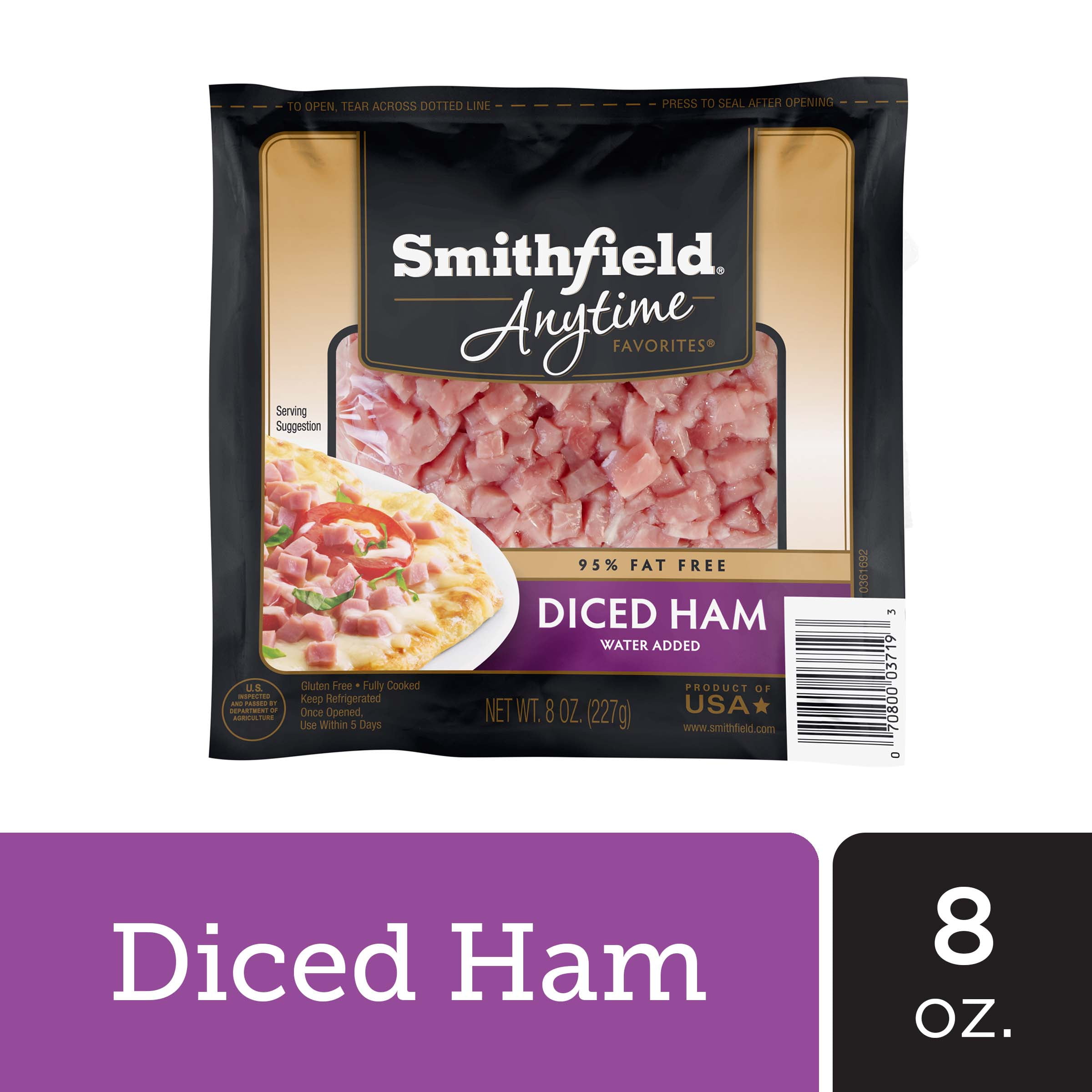 Smithfield Anytime Favorites Diced Ham, 8 oz