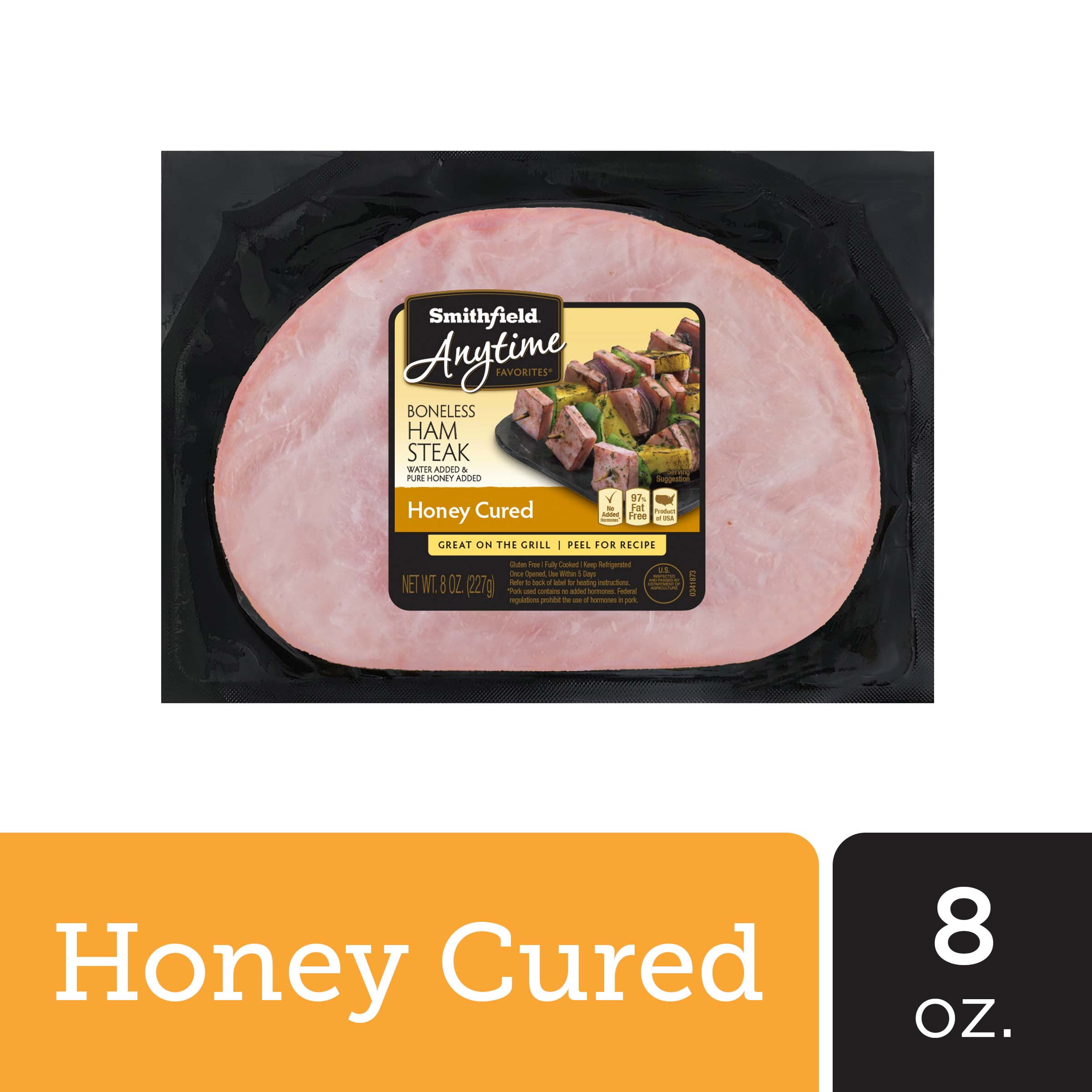 Smithfield Anytime Favorites Honey Cured Boneless Ham Steak, 8 oz