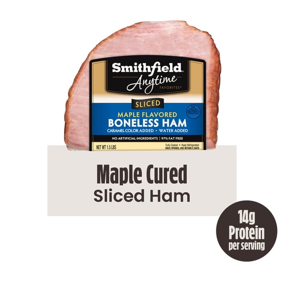 Smithfield Anytime Favorite Maple Spiral Cut Boneless Ham, 1.5 Pounds