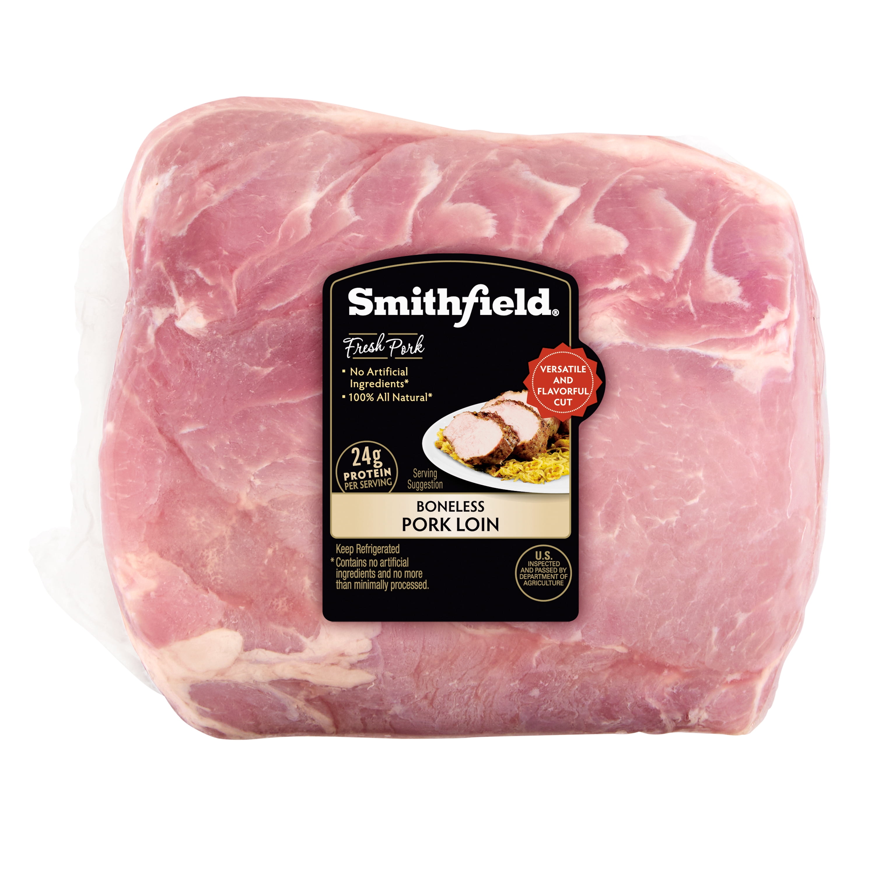 Smithfield Fresh Pork Center Cut Loin Boneless, 1.6-4.4 lb, 24 Grams of Protein per 4 oz Serving